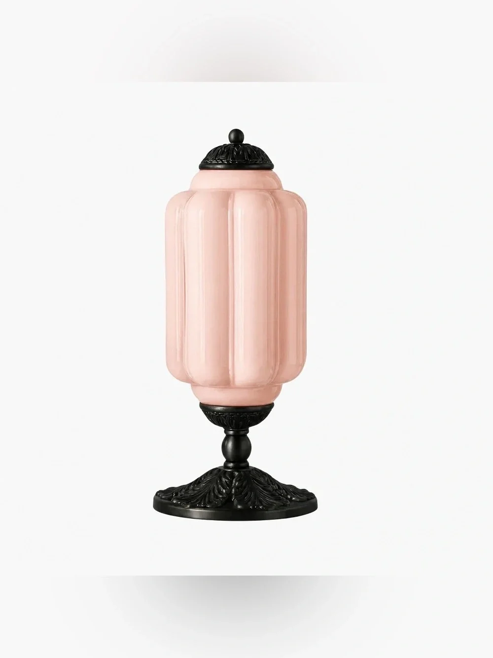 Anthropologie The Eloise Scallop Milk Glass Table Lamp Pink/Black NIB Corded